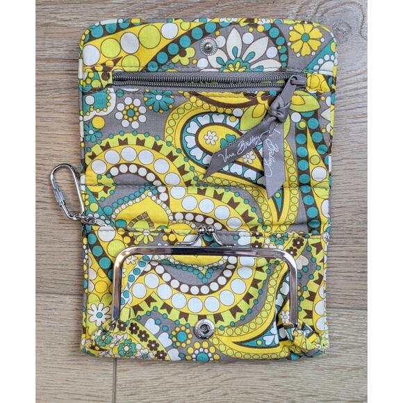 Vera Bradley Lemon Parfait Pair Set Travel ID Coin Purse Wallet + Card Holder - Picture 4 of 11